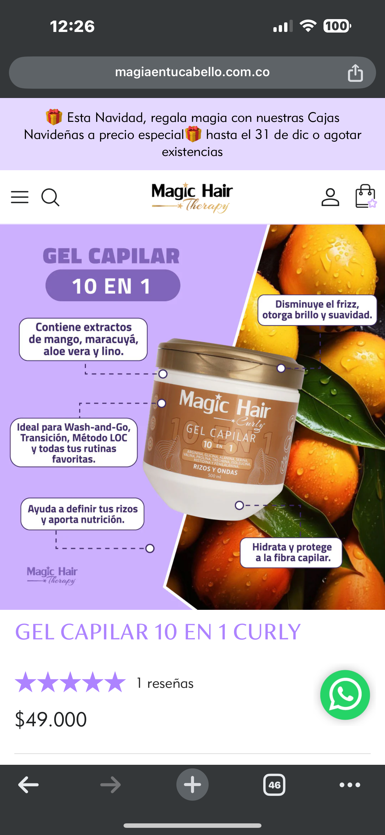 GEL CAPILAR 10 EN 1 PARA CABELLO RIZO