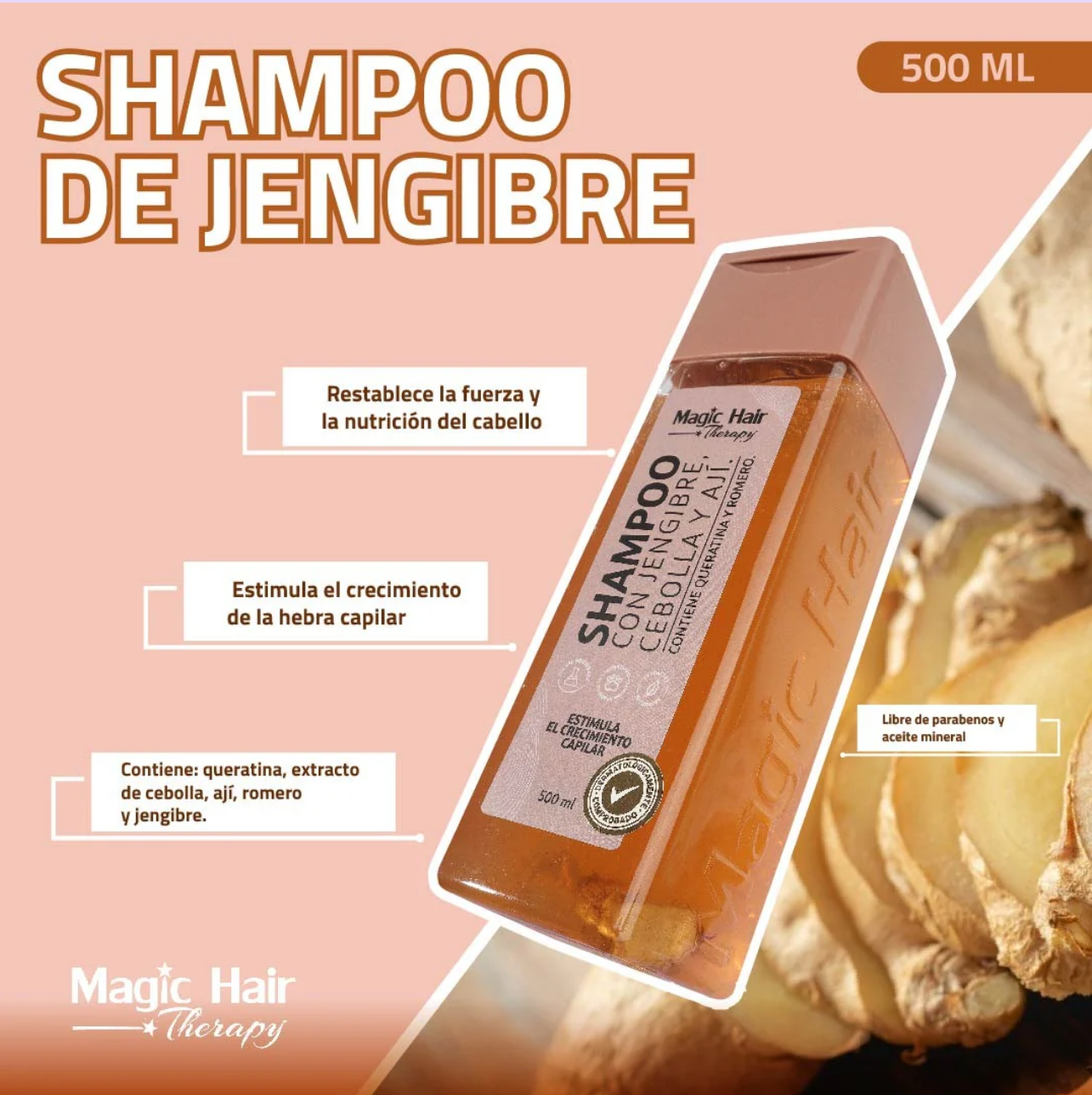 SHAMPOOING MAGIC HAIR AU GINGEMBRE