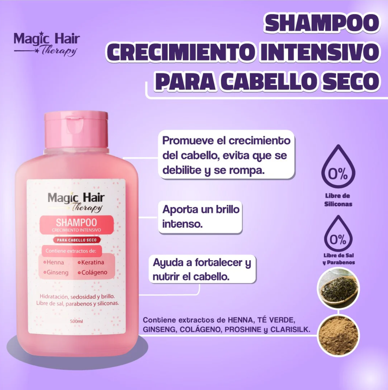 MAGIC HAIR SHAMPOOING CROISSANCE INTENSIVE POUR CHEVEUX SECS