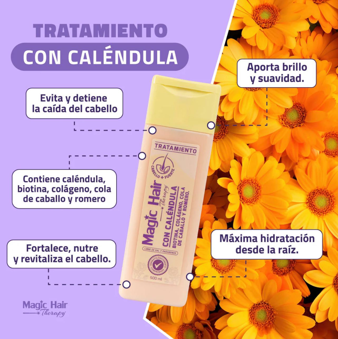 SOIN MAGIQUE AU CALENDULA POUR CHEVEUX
