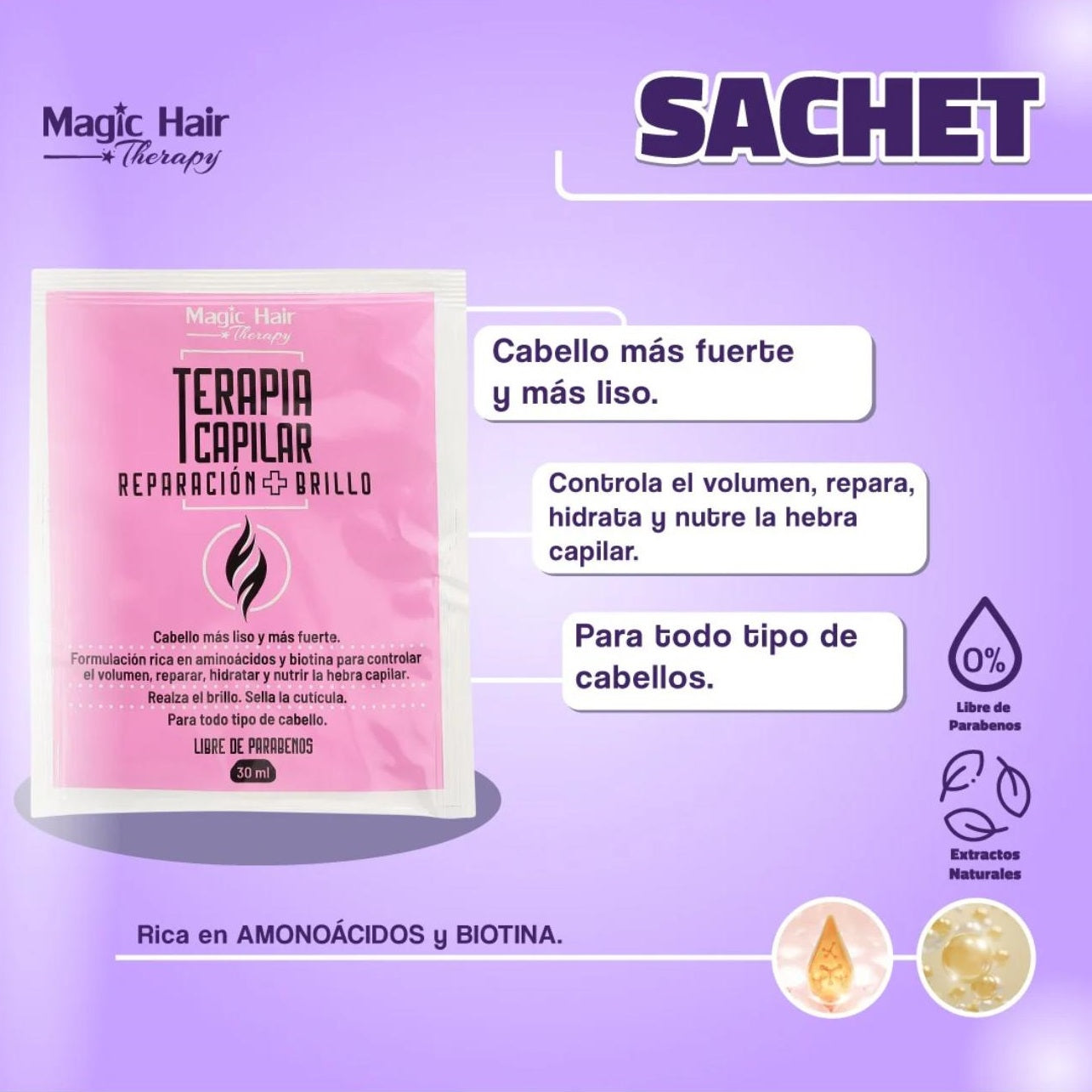 THÉRAPIE CAPILLAIRE RÉPARATION + BRILLANCE - SACHET MAGIC HAIR